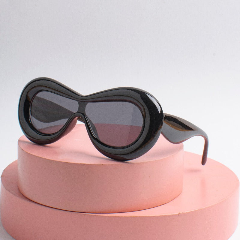 Obsidian Black Groovy Glare Kids Sunglass