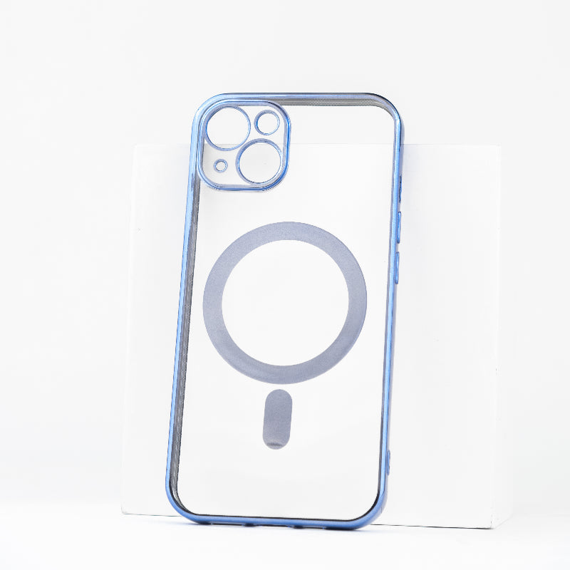 Metallichrome Azure Blue Magsafe Clear iPhone Cover Mobile Phone Cases June Trading iPhone 13