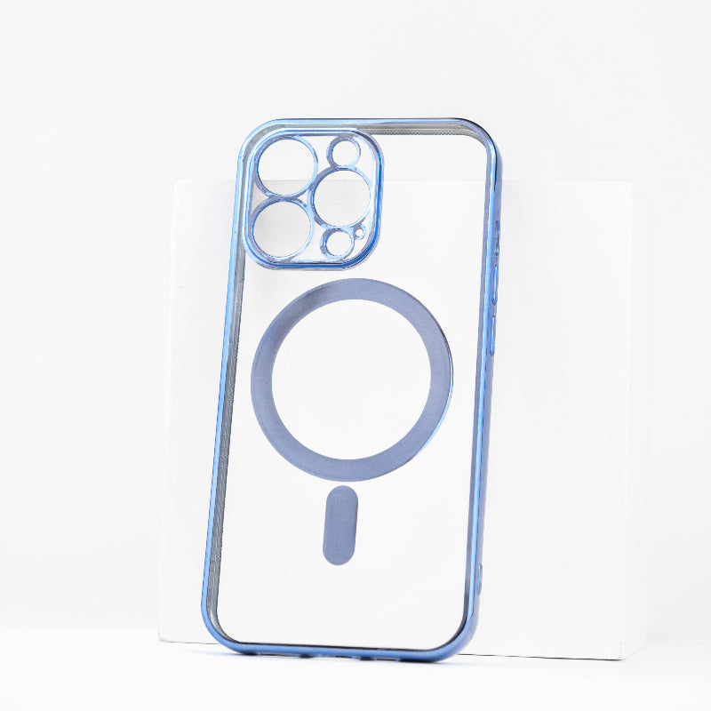 Metallichrome Azure Blue Magsafe Clear iPhone Cover Mobile Phone Cases June Trading iPhone 13 Pro