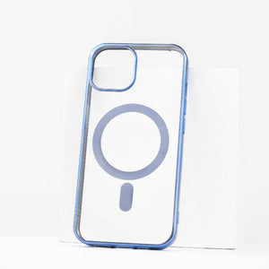 Metallichrome Azure Blue Magsafe Clear iPhone Cover Mobile Phone Cases June Trading iPhone 14