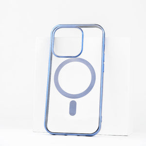 Metallichrome Azure Blue Magsafe Clear iPhone Cover Mobile Phone Cases June Trading iPhone 14 Pro