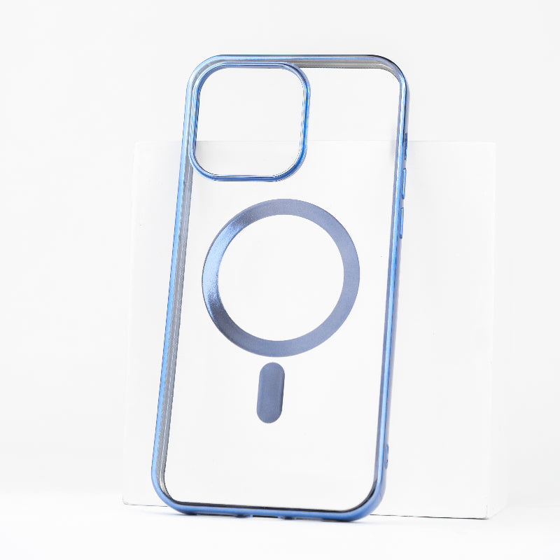 Metallichrome Azure Blue Magsafe Clear iPhone Cover Mobile Phone Cases June Trading iPhone 14 Pro Max