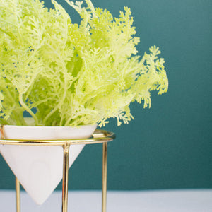 Conical Gold Stand Vase With Artificial Flowers Vases June Trading