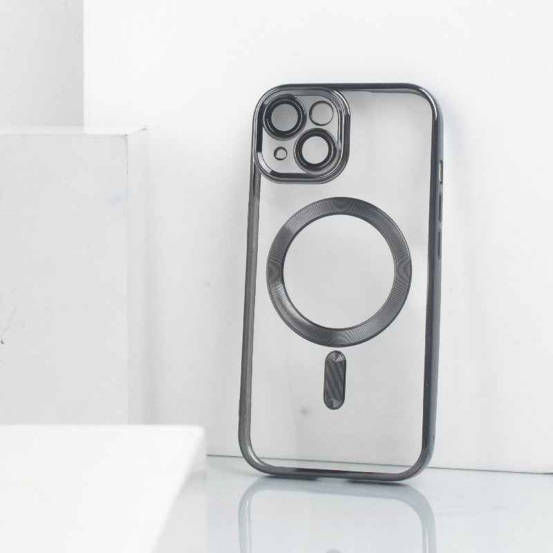 iPhone 15 Plus Magsafe Metallic Case With Camera Lens Protector