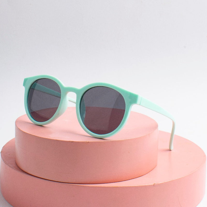 Mint Green Playful Orbit Round Kid's Sunglass