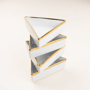 Aurulent Edge Triangle Bowl (Set Of 6) Serving Bowls June Trading