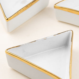 Aurulent Edge Triangle Bowl (Set Of 4) Serving Bowls June Trading