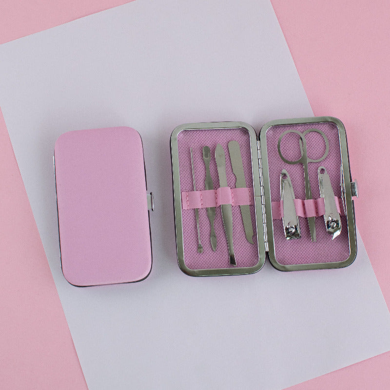 Mini Manicure Pedicure Set & Case Manicure Set June Trading Blush Pink