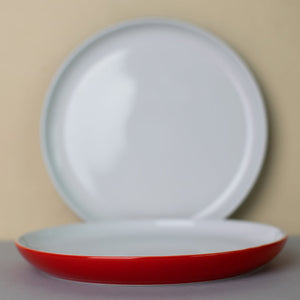 Coloured Base Serving Plate (8 Inches) Starter Plates June Trading Cherry Red