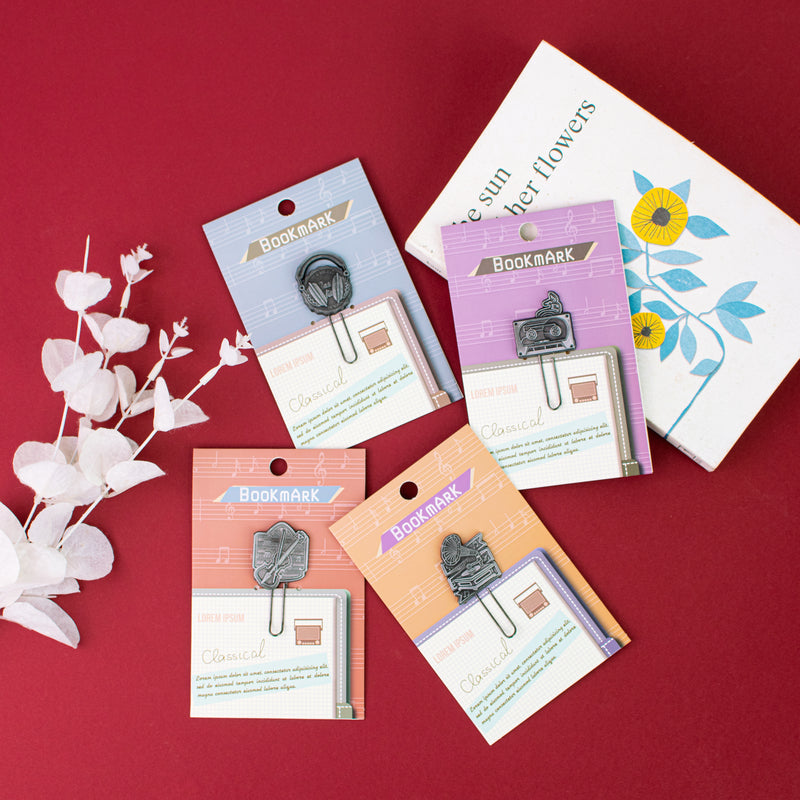 Metallic Paper Clip Bookmark - Music Paper Clip June Trading