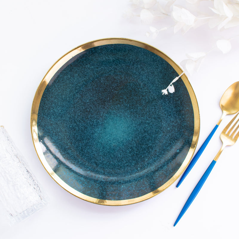 Gold Edge Glazed Dinner Plate (10 Inches) Dinner Plates June Trading