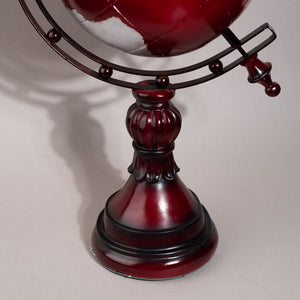 Vintage Red & Silver Globe Artifact Artifacts June Trading