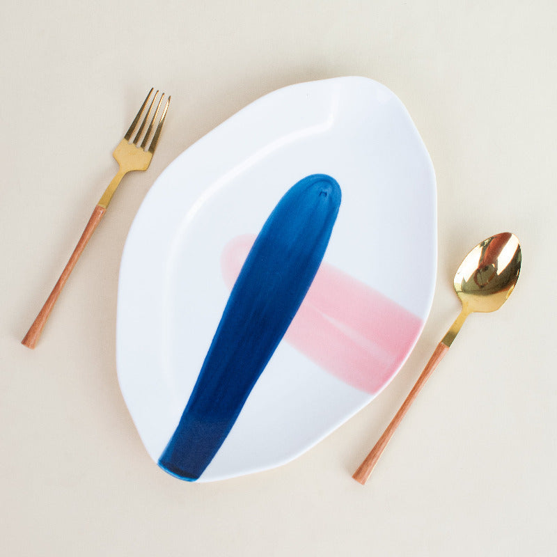 Wabi-Sabi Abstract Starter Plate Serving Platters June Trading