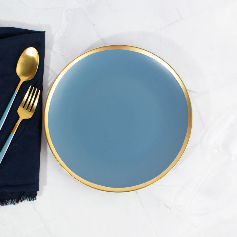 Ocean Blue Golden Edge 12 Pieces Serveware set Dinner Sets June Trading