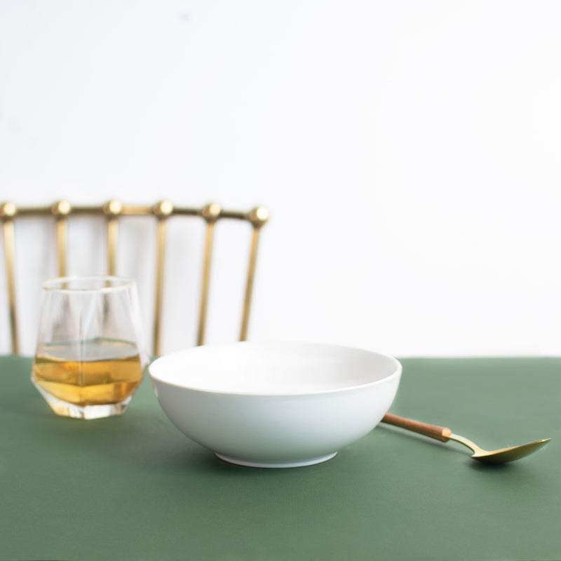 Uneven Soft-Hued Small Serving Bowl - Ivory White (6 Inches) Serving Bowls June Trading