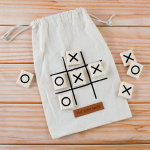 Wooden Tic-Tac-Toe Game (With Drawstring Pouch) Party Games June Trading