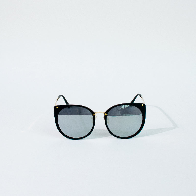 Flick It Round Cat Eye Cool-Tone Sunglass Eyewear ERL