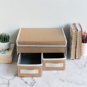 Subtle 3 Compartment Foldable Storage Organizer Basic Organisers ERL