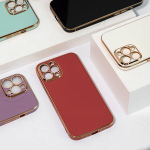 Apple iPhone 12 Golden Edge Solid Color Cover iPhone 12 June Trading