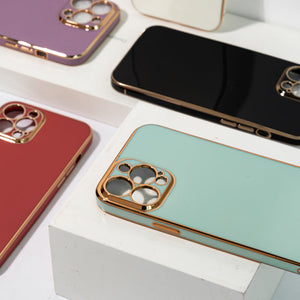 Apple iPhone 13 Pro Max Golden Edge Solid Color Cover iPhone 13 Pro Max June Trading