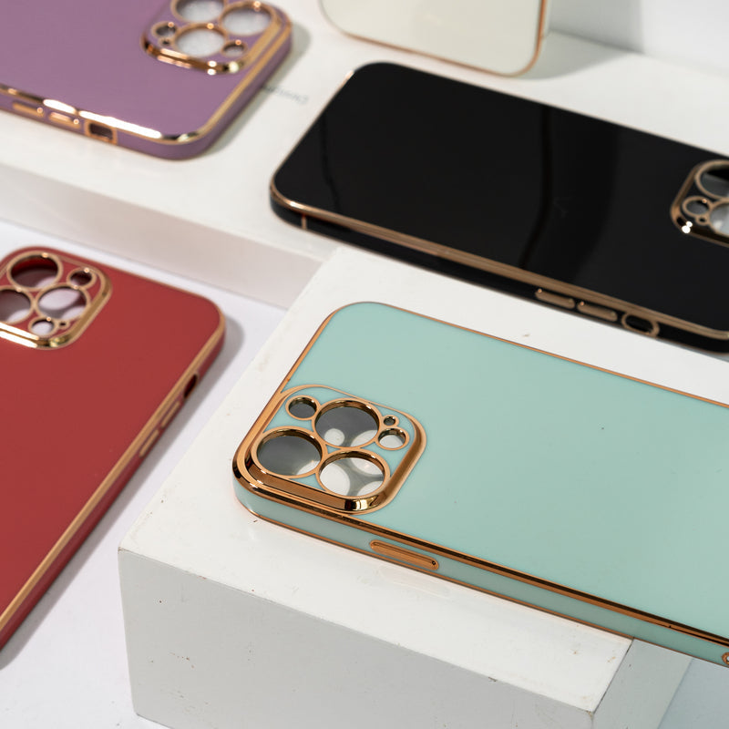 Apple iPhone 12 Golden Edge Solid Color Cover iPhone 12 June Trading