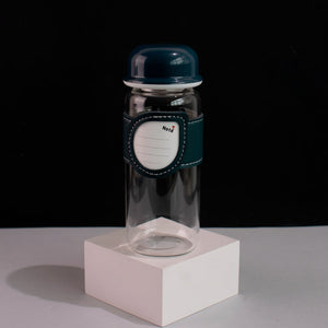 Sleeve With Note Transparent Glass Water Bottle Bottles June Trading Emerald Green