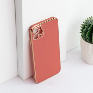 Apple iPhone 11 Pro Max Golden Edge Solid Color Cover iPhone 11 Pro Max June Trading Rouge Red