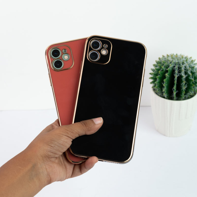 Apple iPhone 12 Golden Edge Solid Color Cover iPhone 12 June Trading