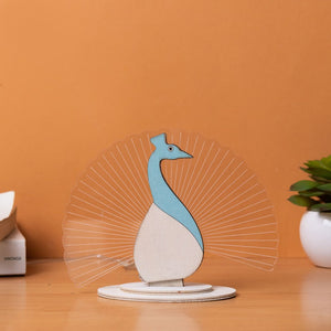 Playful Peacock Wooden Acrylic 3D Light 3D Lights June Trading