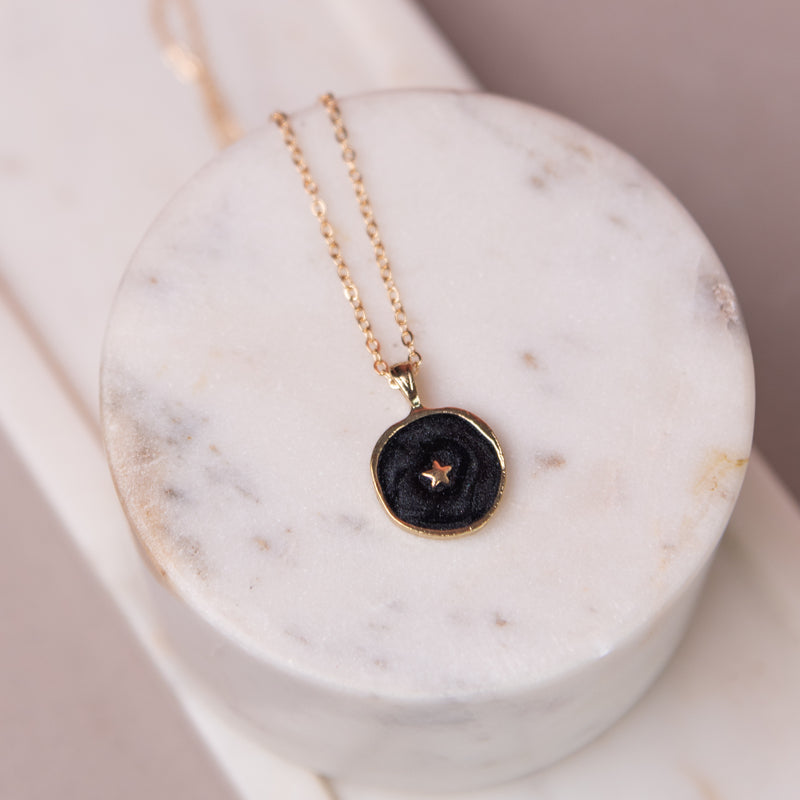 Gold Rimmed Star Pendant - Necklace Necklace June Trading