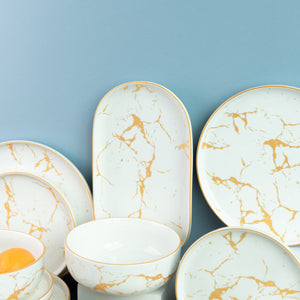 Marble Accent On White 18 Pieces Dinnerware Dinner Sets June Trading