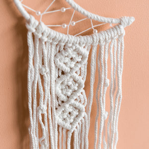 Moon Macrame Handmade Wall Hanging WIth Fairy Lights Macrame June Trading
