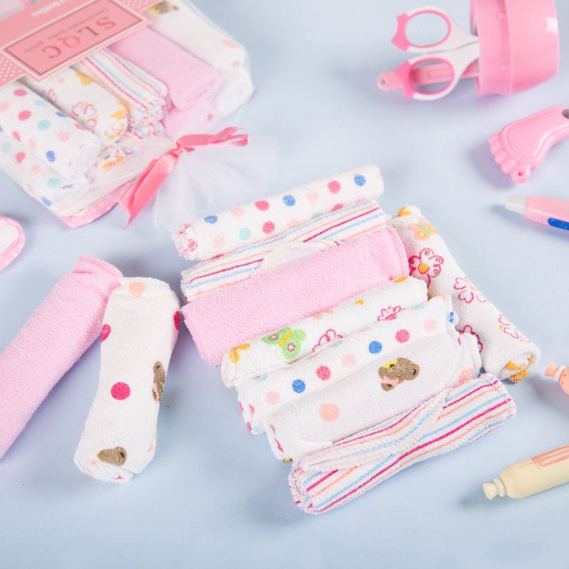 Baby Pink Napkin 10pcs Set Kids Napkin June Trading
