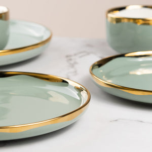 Nordic Sage Gold Rimmed Starter Plate Starter Plates June Trading