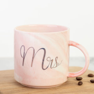 Blush Pink Mr and Mrs Mug Coffee Mugs June Trading