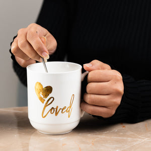 Express Your Love Ceramic Mug With Wooden Lid Coffee Mugs June Trading