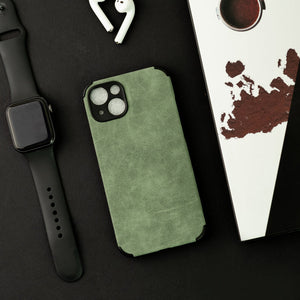 Hunter Green Suede Finish Luxury iPhone Case Mobile Phone Cases June Trading iPhone 13