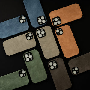 Denim Blue Suede Finish Luxury iPhone Case Mobile Phone Cases June Trading