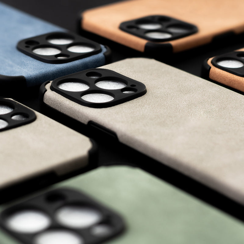 Smoke Grey Suede Finish Luxury iPhone Case Mobile Phone Cases June Trading