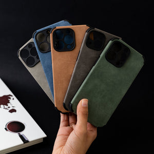 Smoke Grey Suede Finish Luxury iPhone Case Mobile Phone Cases June Trading