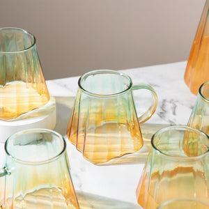 Nordic Gradient Jug With Strainer & Mug Set of 6 Glasses & Jug Set June Trading