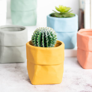 Nordic Bag Shape Planter Planters June Trading Butter Yellow