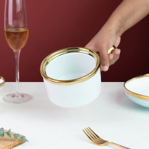 Aurulent Brim Enamelware Pot Serving Bowls June Trading