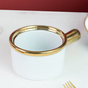 Aurulent Brim Enamelware Pot Serving Bowls June Trading