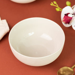 Ivory White Soft-Hued Glazed Bowl Bowls June Trading
