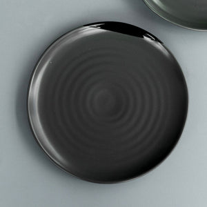 Spiral Two-Hued Dinner Plate (11 Inches) Dinner Plates June Trading Coal Black