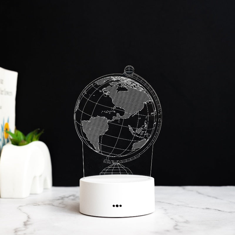 Globe Neon 3D Light 3D Lights June Trading White Base