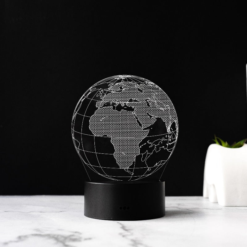 Planet Earth 3D Light 3D Lights June Trading Black Base