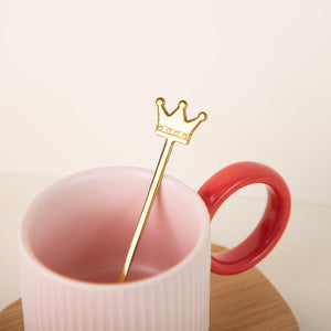 Pop It Up Ripple Ceramic Cup & Spoon Set Coffee Mugs June Trading