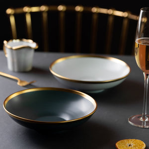 Gold Edge Suave Main Course Bowl Pasta Bowl June Trading